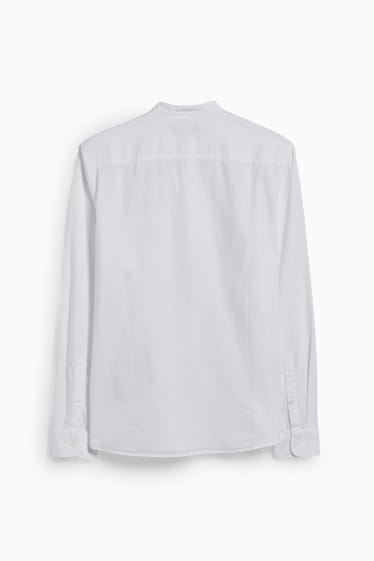 Men - Shirt - regular fit - band collar - white