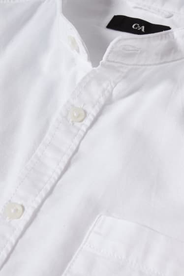 Men - Shirt - regular fit - band collar - white
