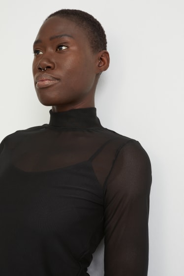 Damen - Langarmshirt - schwarz