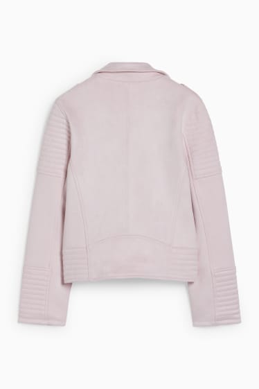 Enfants - Blouson motard - synthétique - rose