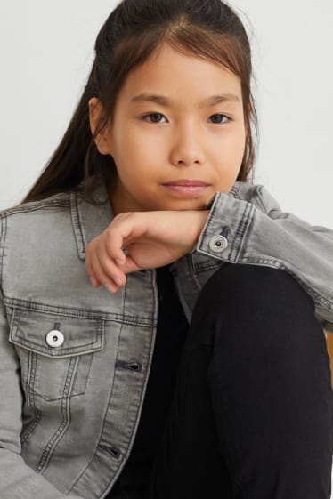 Kinder Mädchen - Jeansjacke - helljeansgrau