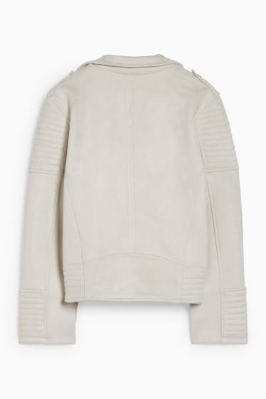 Niños: niñas - Cazadora biker - antelina - crema