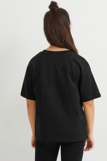 Kinder Mädchen - Micky Maus - Kurzarmshirt - schwarz