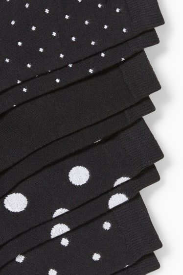 Dames - Set van 5 paar - sokken - met stippen - zwart