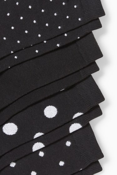 Femmes - Lot de 5 - chaussettes - à pois - noir