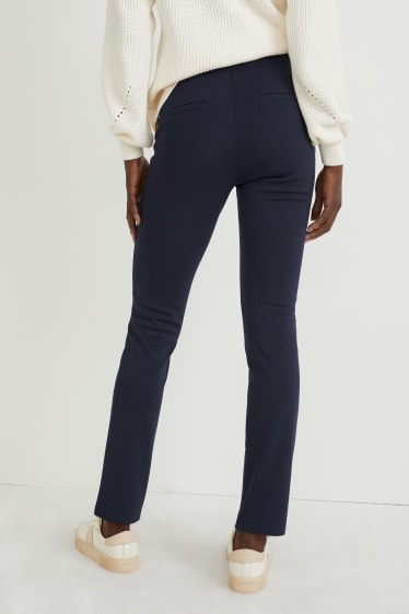 Femmes - Pantalon en jersey - straight fit - bleu foncé