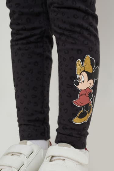 Enfants - Lot de 3 - Minnie Mouse - leggings chauds - gris / rose
