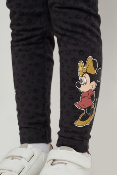 Niños - Pack de 3 - Minnie Mouse - leggings térmicos - gris / rosa