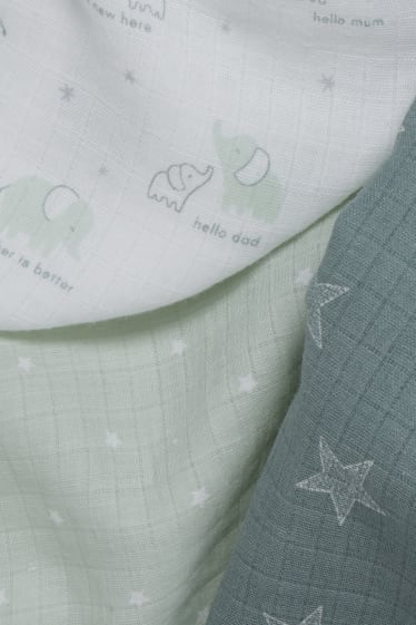 Bébés - Lot de 3 - serviettes en mousseline pour bébé - blanc