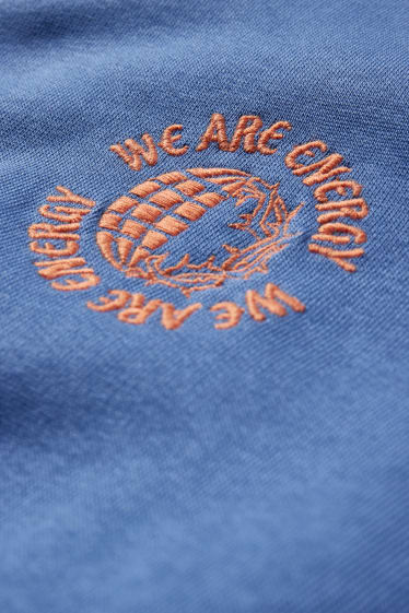 Hombre - Sudadera con cremallera y capucha - azul