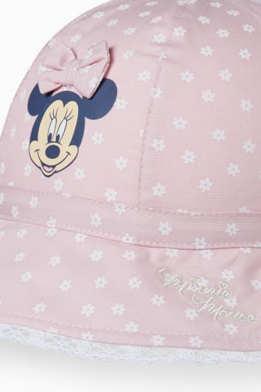 Bebeluși - Minnie Mouse - pălărie bebeluși - cu flori - roz