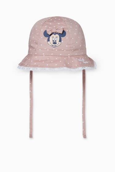 Babys - Minnie Mouse - babyhoedje - met patroon - donker rose