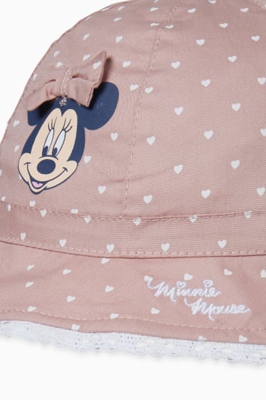 Baby Mädchen - Minnie Maus - Baby-Hut - gemustert - dunkelrosa