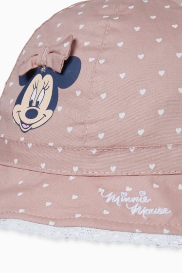 Babys - Minnie Mouse - babyhoedje - met patroon - donker rose