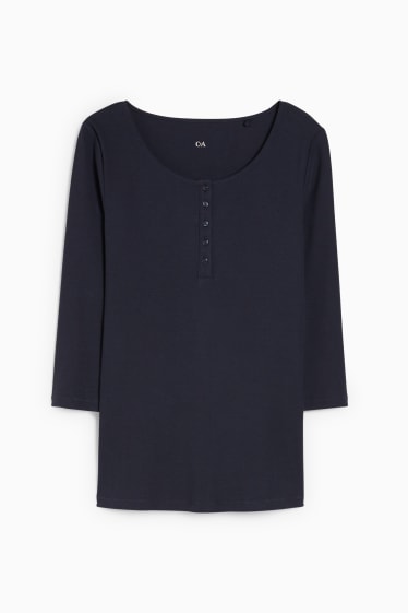 Women - Basic long sleeve top - dark blue