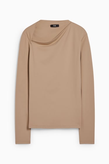 Donna - Maglia a maniche lunghe - beige