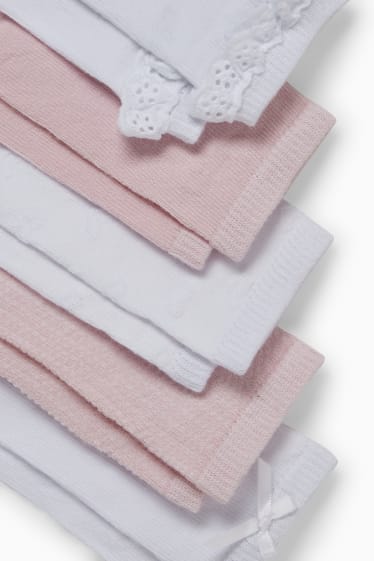 Bébés filles - Lot de 5 - chaussettes pour bébé - blanc / rose