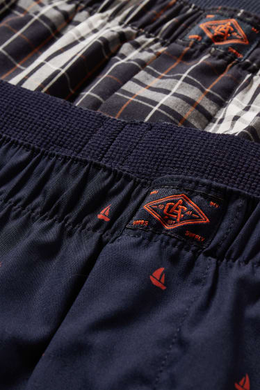 Men - Multipack of 2 - boxer shorts - woven - dark blue