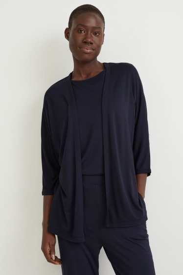Femmes - Gilet en maille basique - bleu foncé