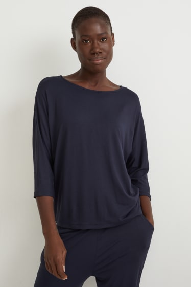 Donna - Maglia a maniche lunghe basic - blu scuro