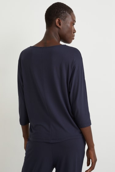 Donna - Maglia a maniche lunghe basic - blu scuro