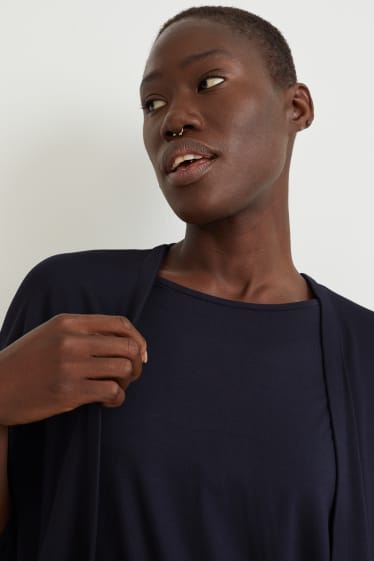 Femmes - Gilet en maille basique - bleu foncé
