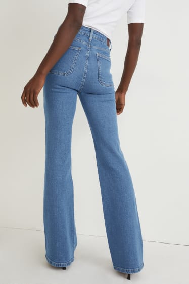 Dames - Flared jeans - high waist - LYCRA® - jeansblauw