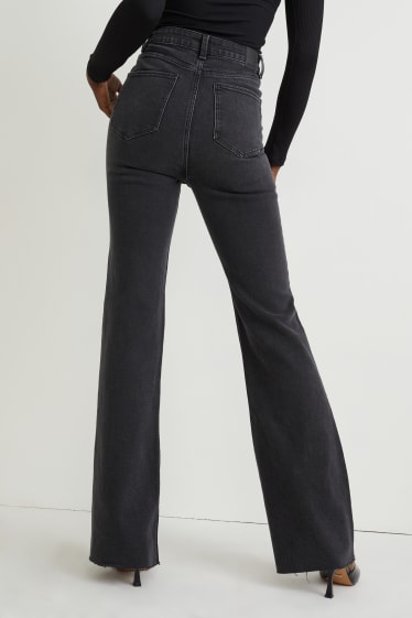 Dames - Flared jeans - high waist - LYCRA® - jeansdonkergrijs