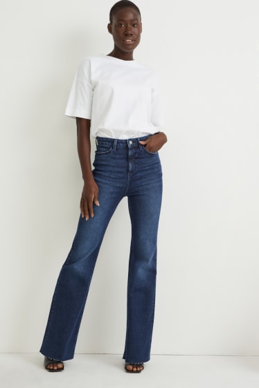 Dames - Flared jeans - high waist - LYCRA® - jeansblauw