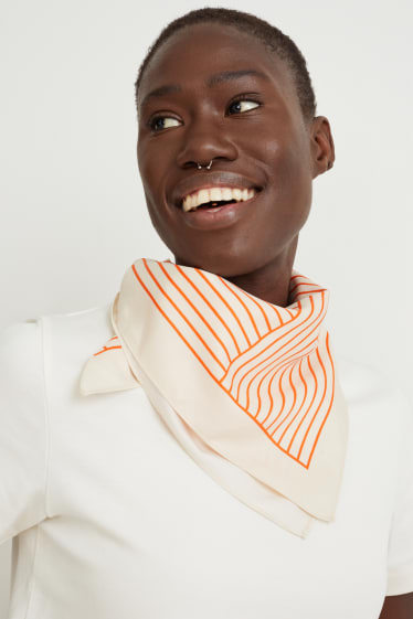 Femmes - Foulard - à motif - orange