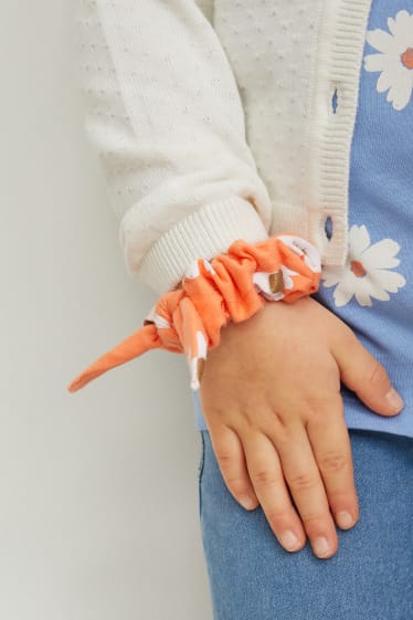 Bambini - Set - cardigan, maglia a maniche corte e scrunchie - 3 pezzi - bianco