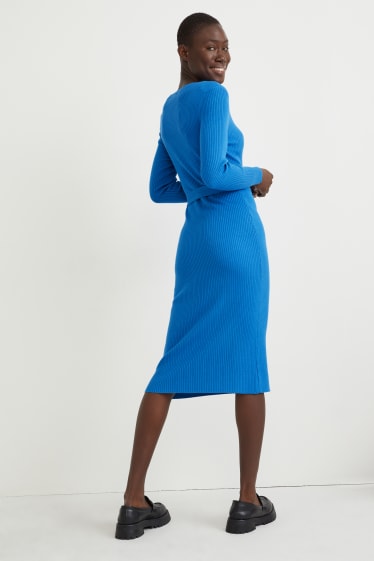Mujer - Vestido de punto - azul