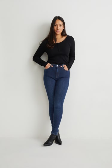 Femei - Curvy jeans - talie înaltă - skinny fit - LYCRA® - denim-albastru