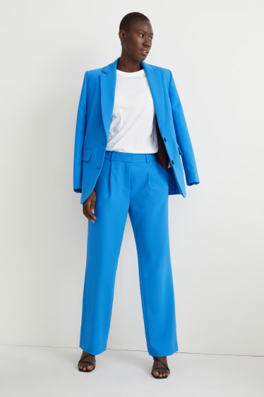 Kobiety - Spodnie materiałowe - wysoki stan - straight fit - niebieski