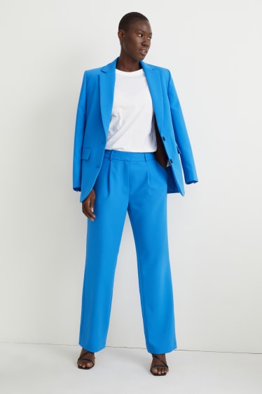 Damen - Stoffhose - High Waist - Straight Fit - blau