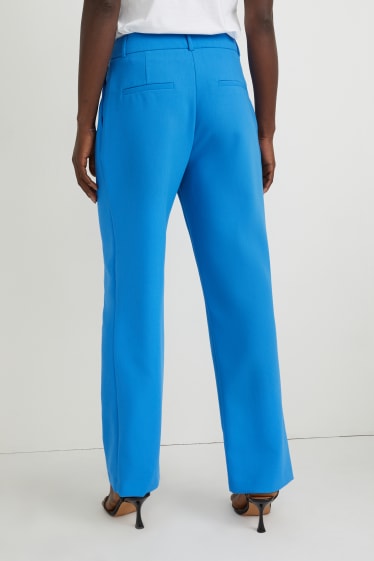Dames - Pantalon - high waist - straight fit - blauw