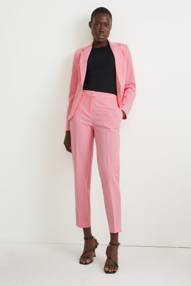 Dámské - Business kalhoty - mid waist - regular fit - růžová