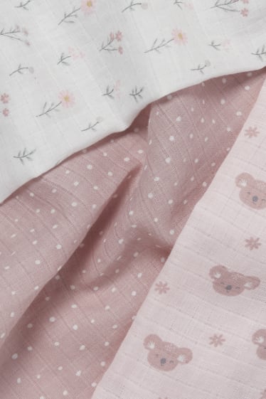 Baby Mädchen - Multipack 3er - Baby-Musselin-Tuch - pearl