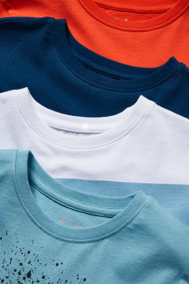 Kinderen: jongens - Set van 4 - T-shirt - blauw