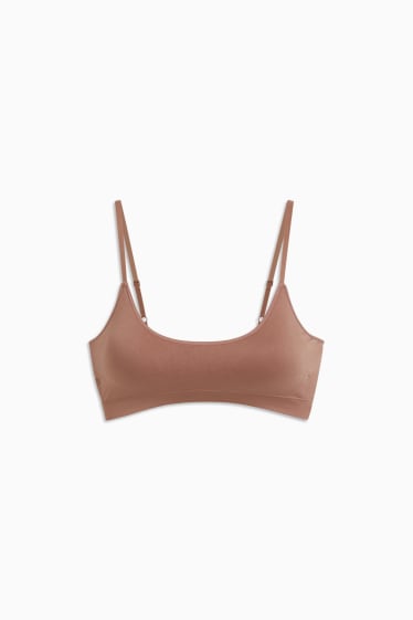 Donna - Brassière - imbottita - senza cuciture - marrone