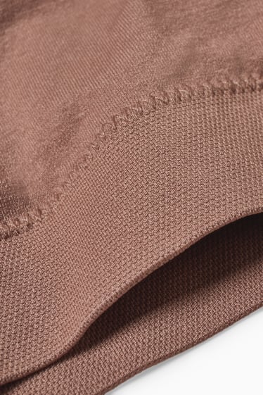 Women - Crop top - padded - seamless - brown