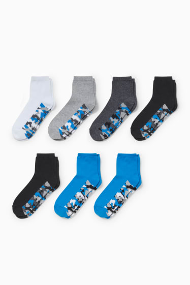 Children - Multipack of 7 - camouflage - socks with motif - black
