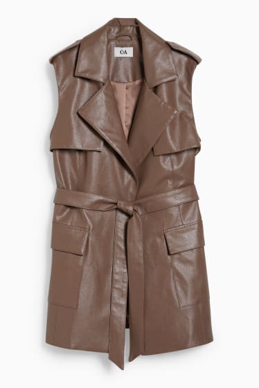 Femmes - Gilet sans manches - synthétique - marron