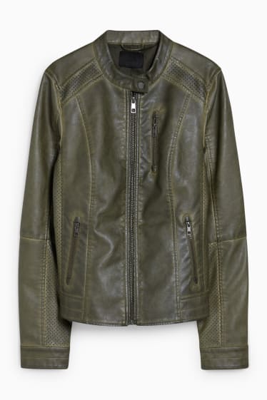 Femmes - Blouson motard - synthétique - vert