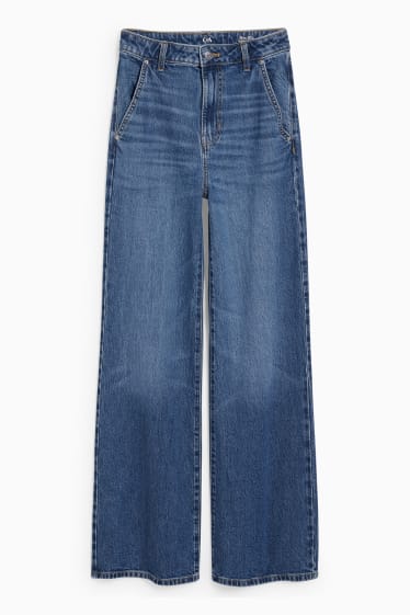 Damen - Loose Fit Jeans - High Waist - jeansblau