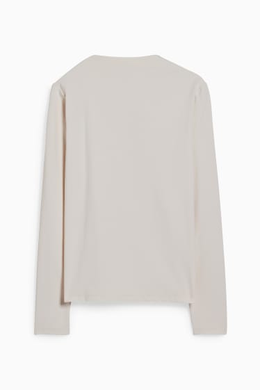 Damen - Langarmshirt - cremeweiss