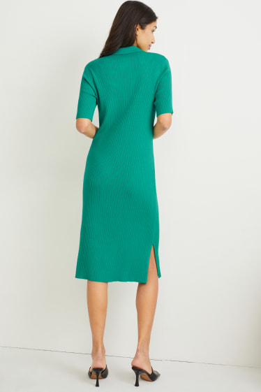 Femmes - Robe de maille - vert