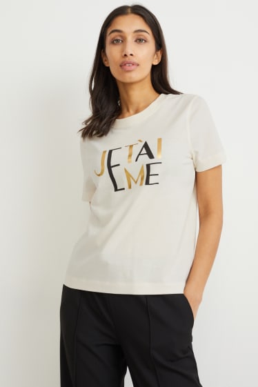 Femmes - T-shirt - blanc crème