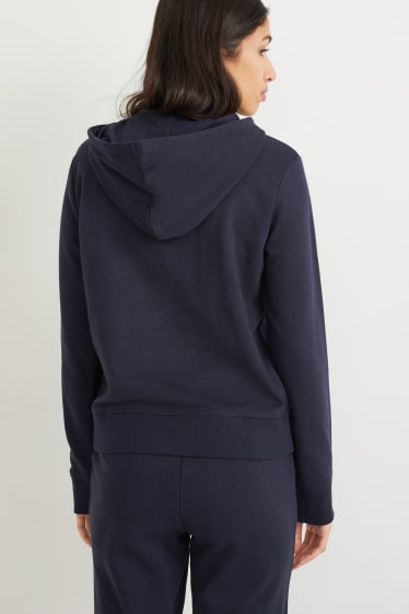 Damen - Basic-Sweatjacke mit Kapuze - dunkelblau