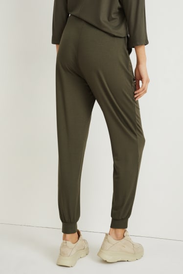 Femmes - Pantalon de jogging basique - vert foncé